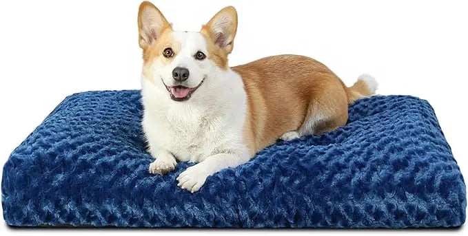 Washable Plush Dog Bed – Anti-Slip Crate Mat