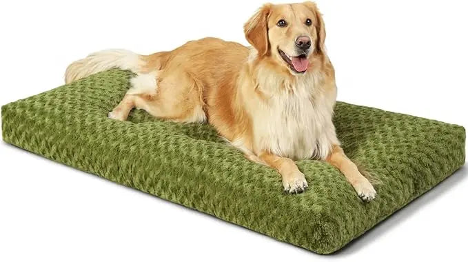 Washable Plush Dog Bed – Anti-Slip Crate Mat