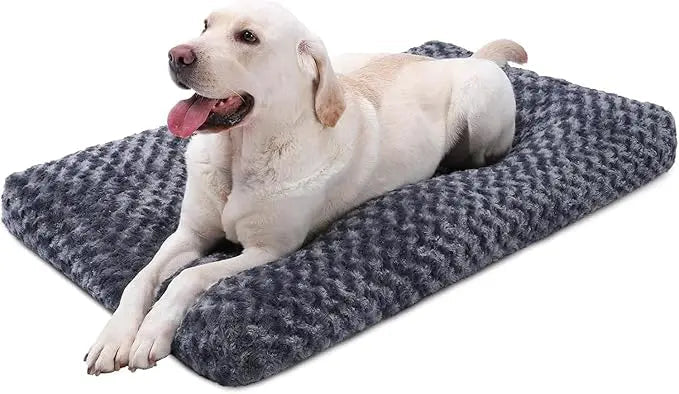 Washable Plush Dog Bed – Anti-Slip Crate Mat