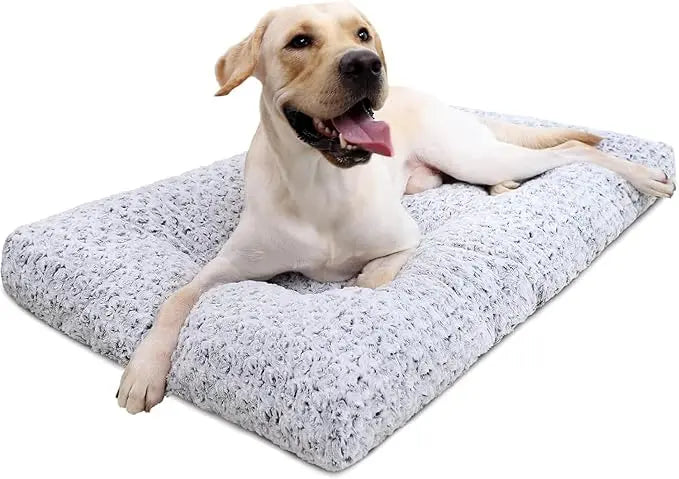 Washable Plush Dog Bed – Anti-Slip Crate Mat