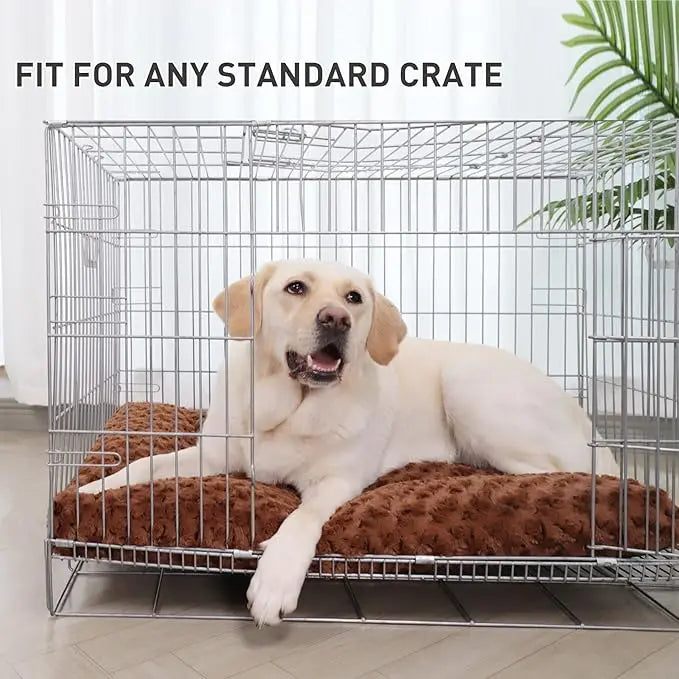 Washable Plush Dog Bed – Anti-Slip Crate Mat
