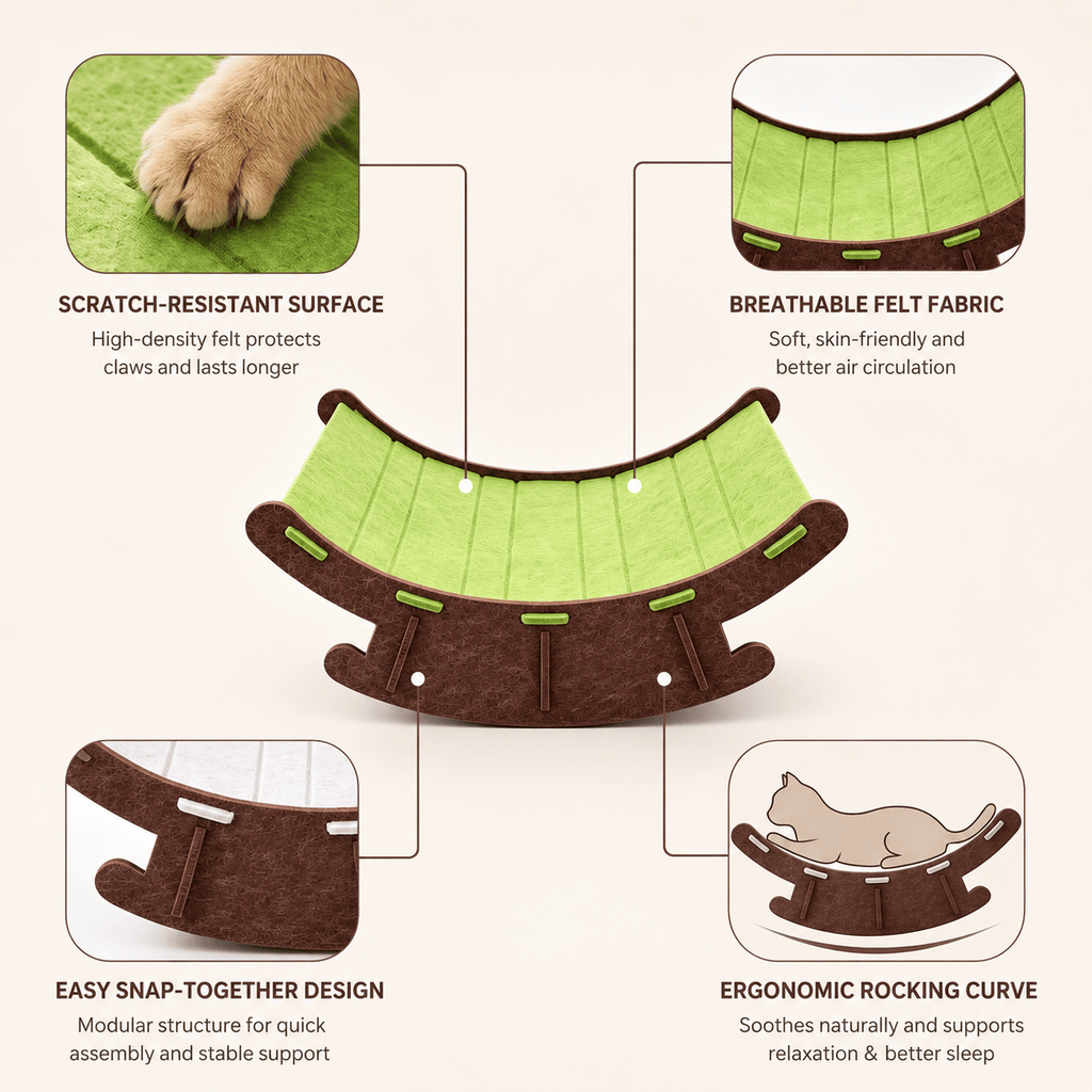 Premium Cat Rocking Bed & Scratching Lounge