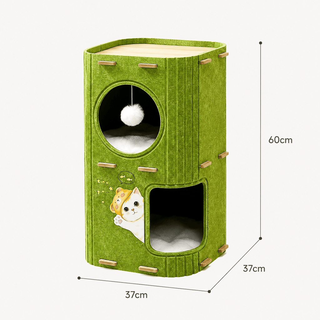 Cat Tree House with Scratcher & Condo