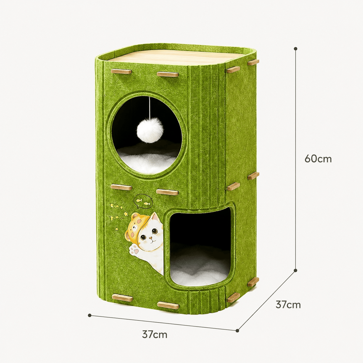 Cat Tree House with Scratcher & Condo