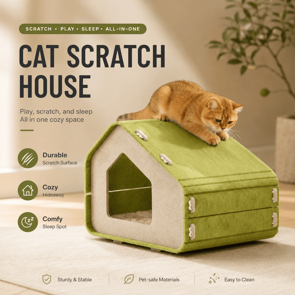 Felt Cat House Scratcher Bed