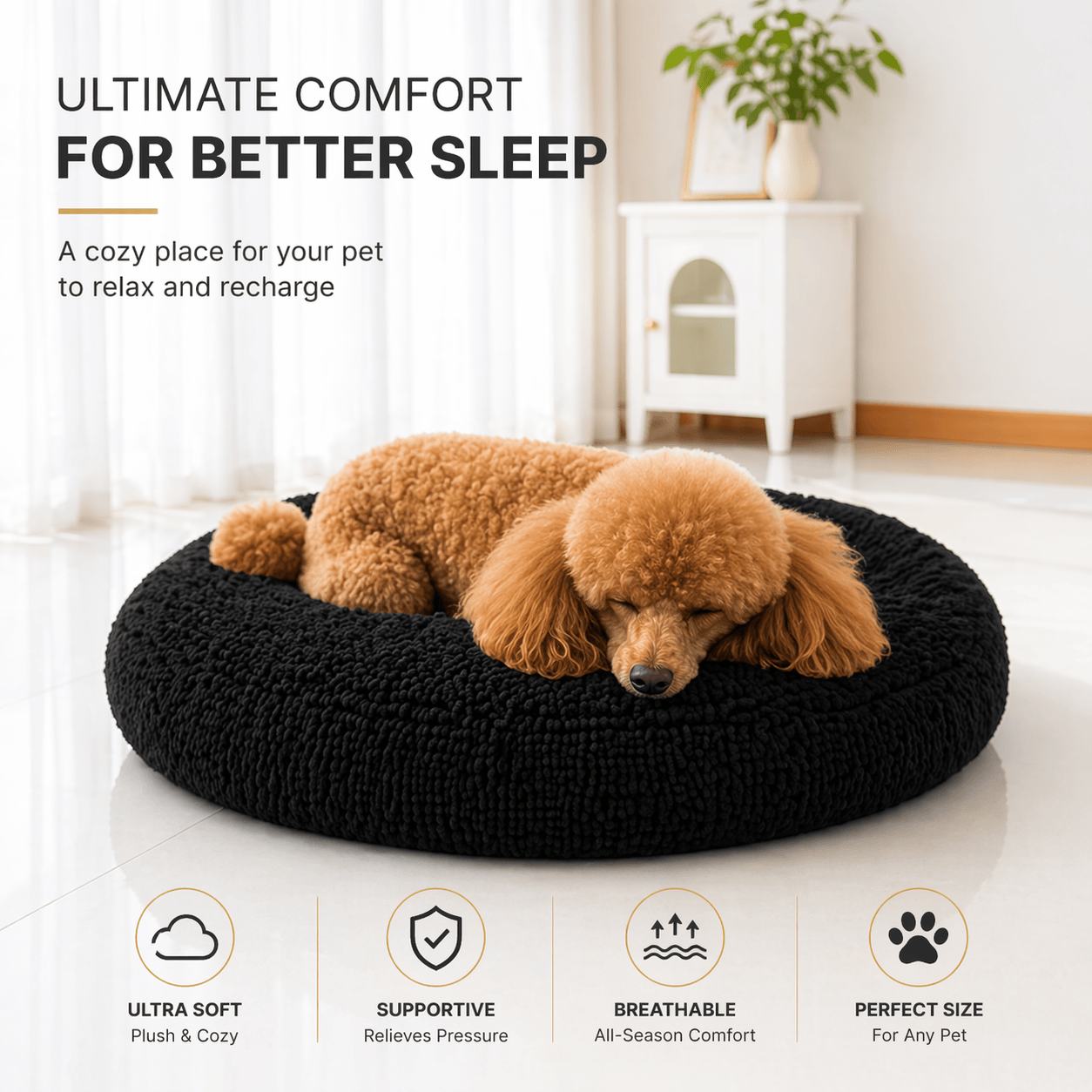 Removable & Washable Round Cat Bed