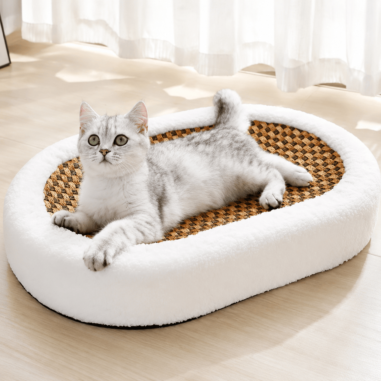 Scratch Lounge – Soft Plush Lounge Bed for Indoor Cats
