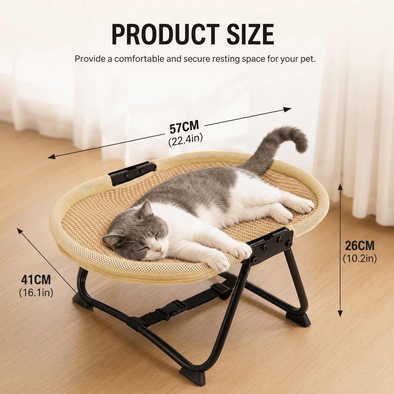 Foldable Elevated Cat Hammock Bed