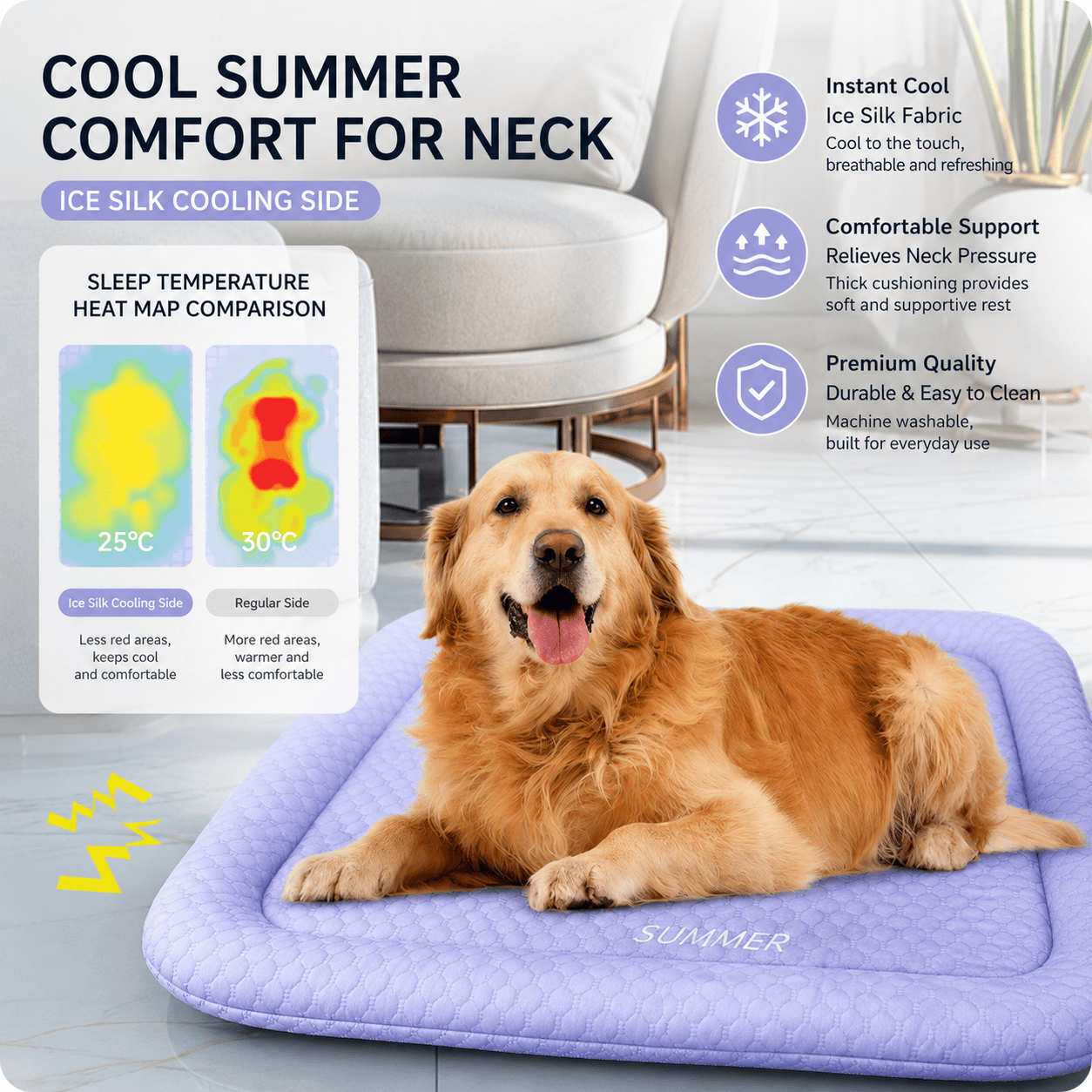 Cooling Ice Silk Pet Bed
