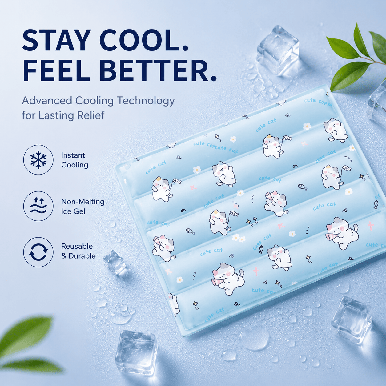 Self-Cooling Pet Mat for Dogs & Cats