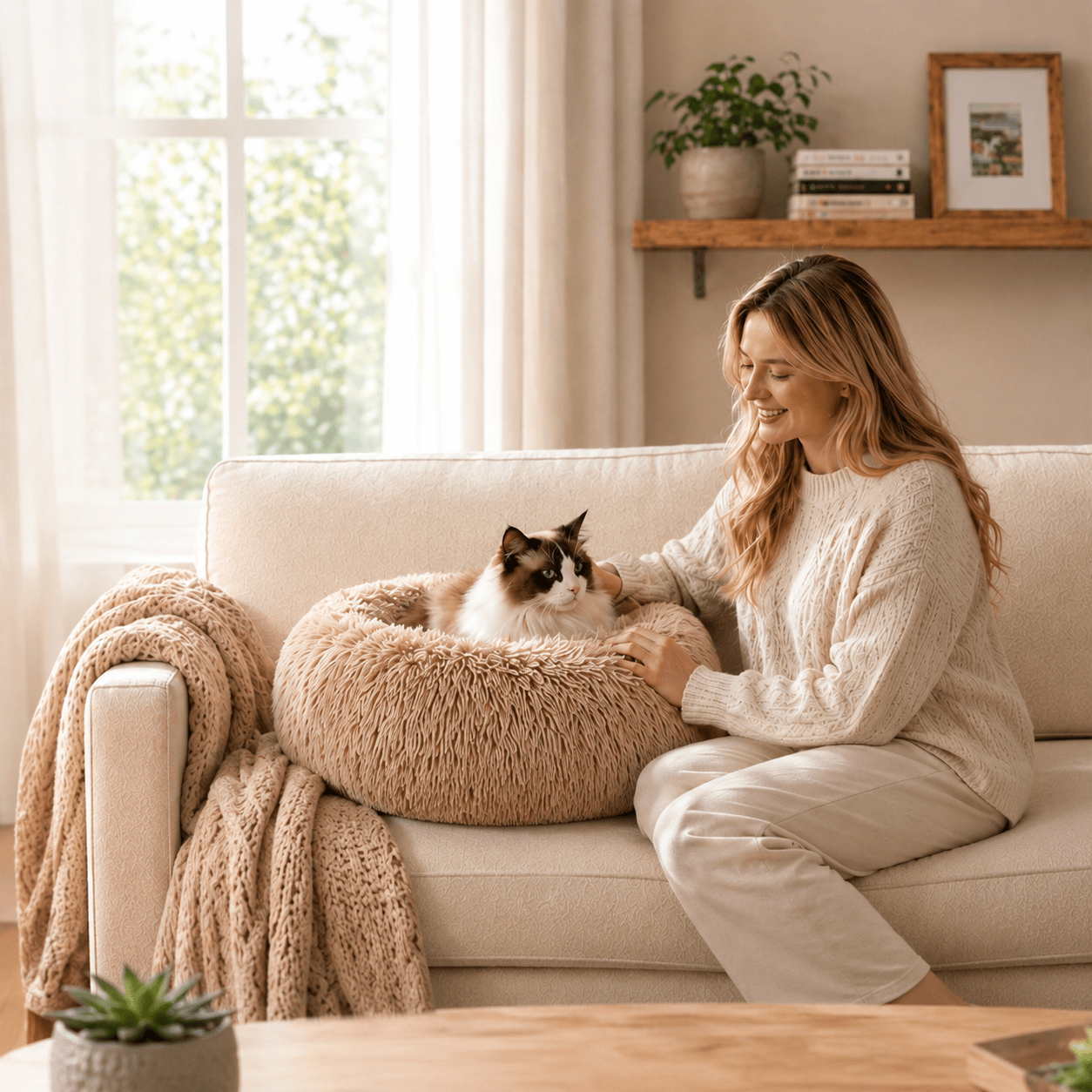 Cloud Calming Donut Dog & Cat Bed