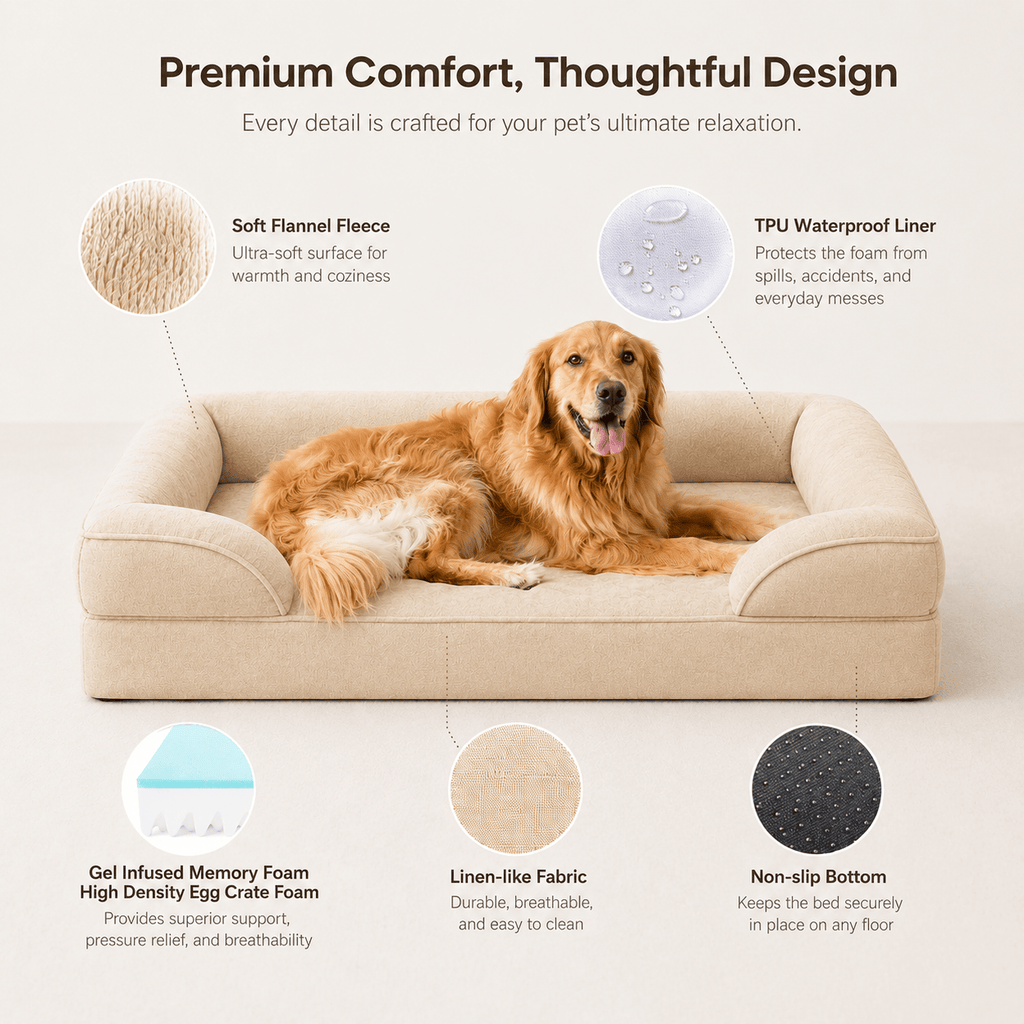 Orthopedic Memory Foam Dog Bed | Waterproof & Washable