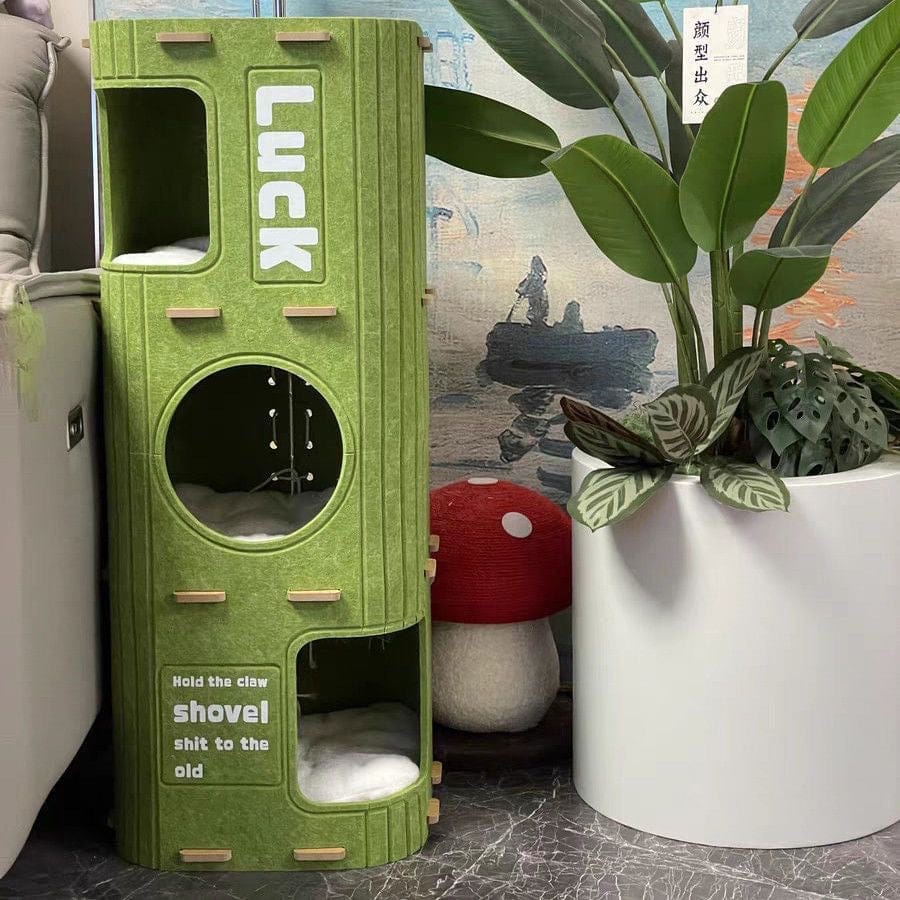 Cat Tree House with Scratcher & Condo