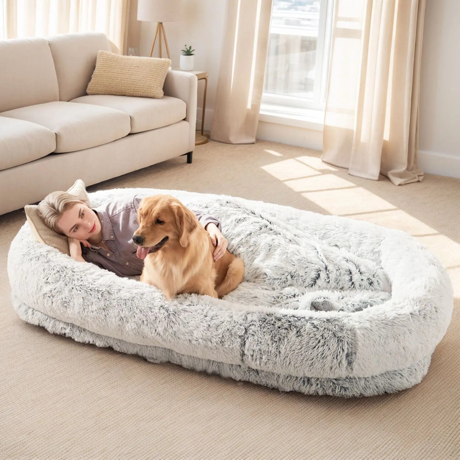 Orthopedic Human Dog Bed – Large Cozy Lounger for Relaxing