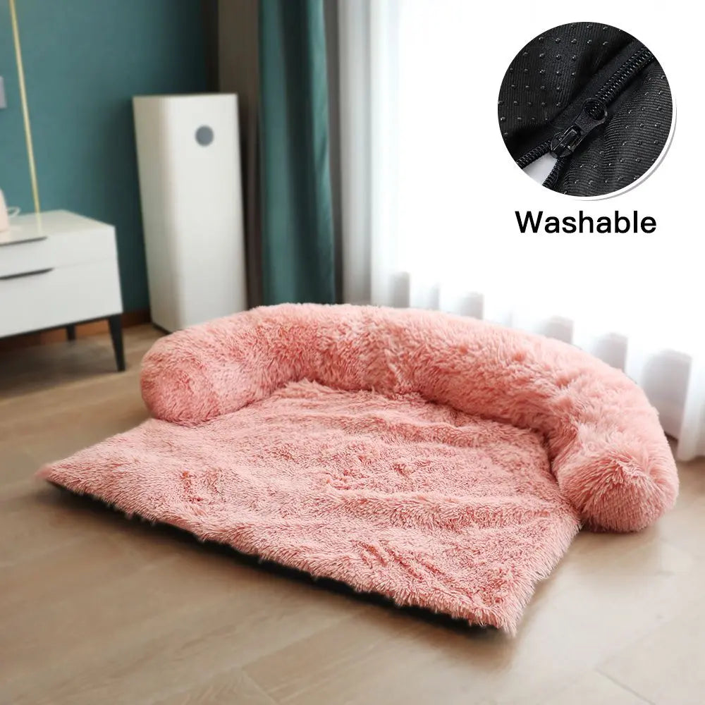 Pet Sofa Bed – Soft Plush Cushion & Blanket for Dogs & Cats