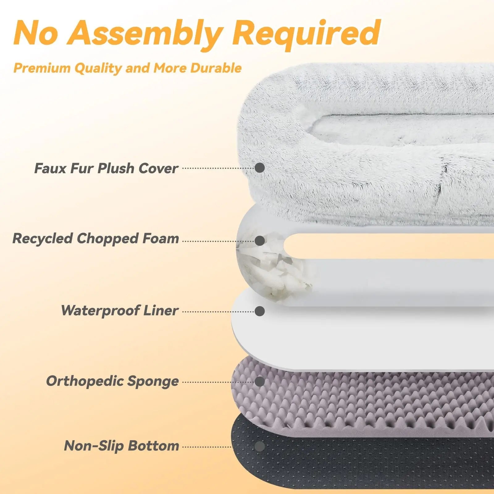 Orthopedic Human Dog Bed – Large Cozy Lounger for Relaxing