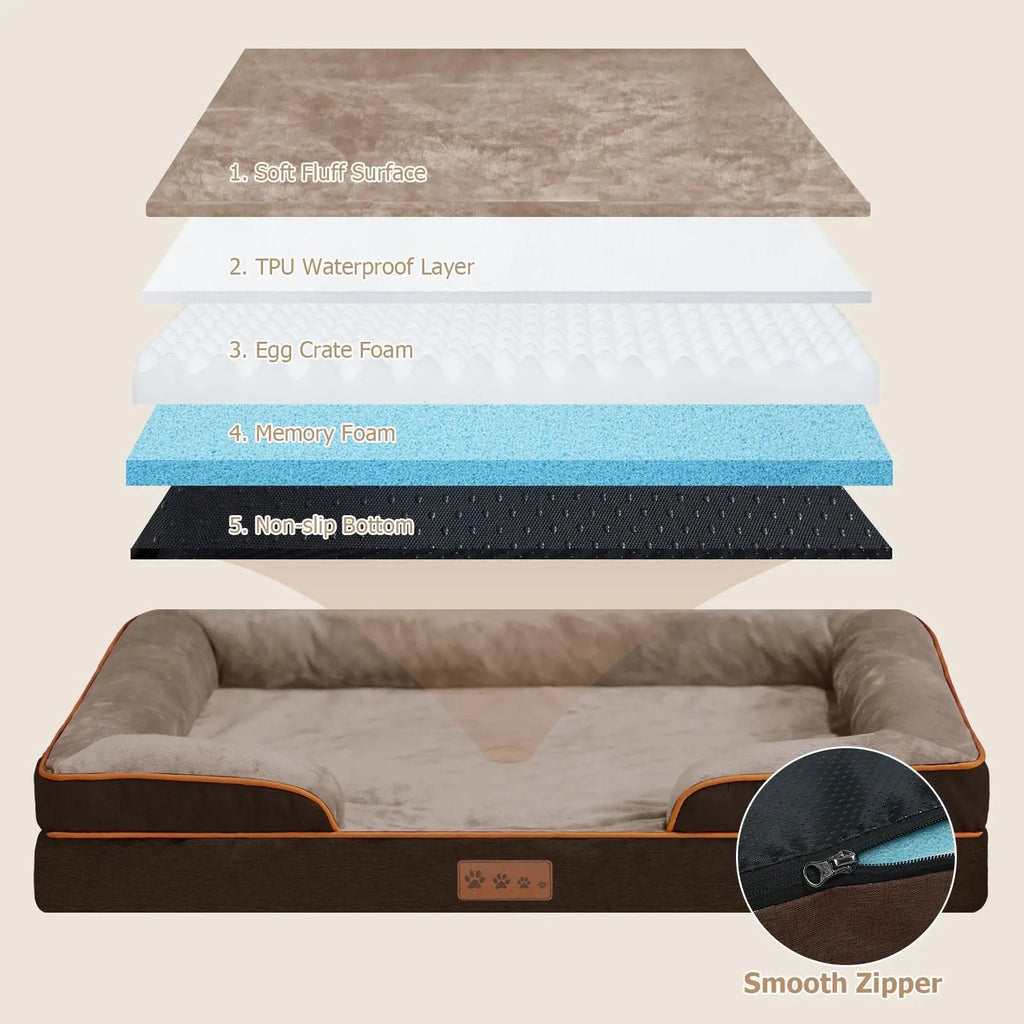 Orthopedic Pet Bed – Supportive Washable Bed with Non-Slip Base