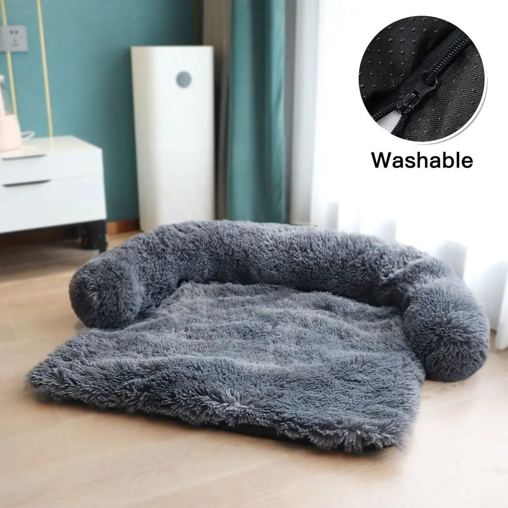 Pet Sofa Bed – Soft Plush Cushion & Blanket for Dogs & Cats