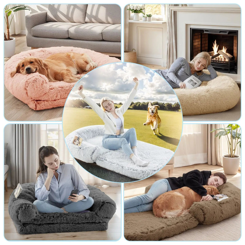 Giant Dog Bed for Humans – Plush Orthopedic Lounger