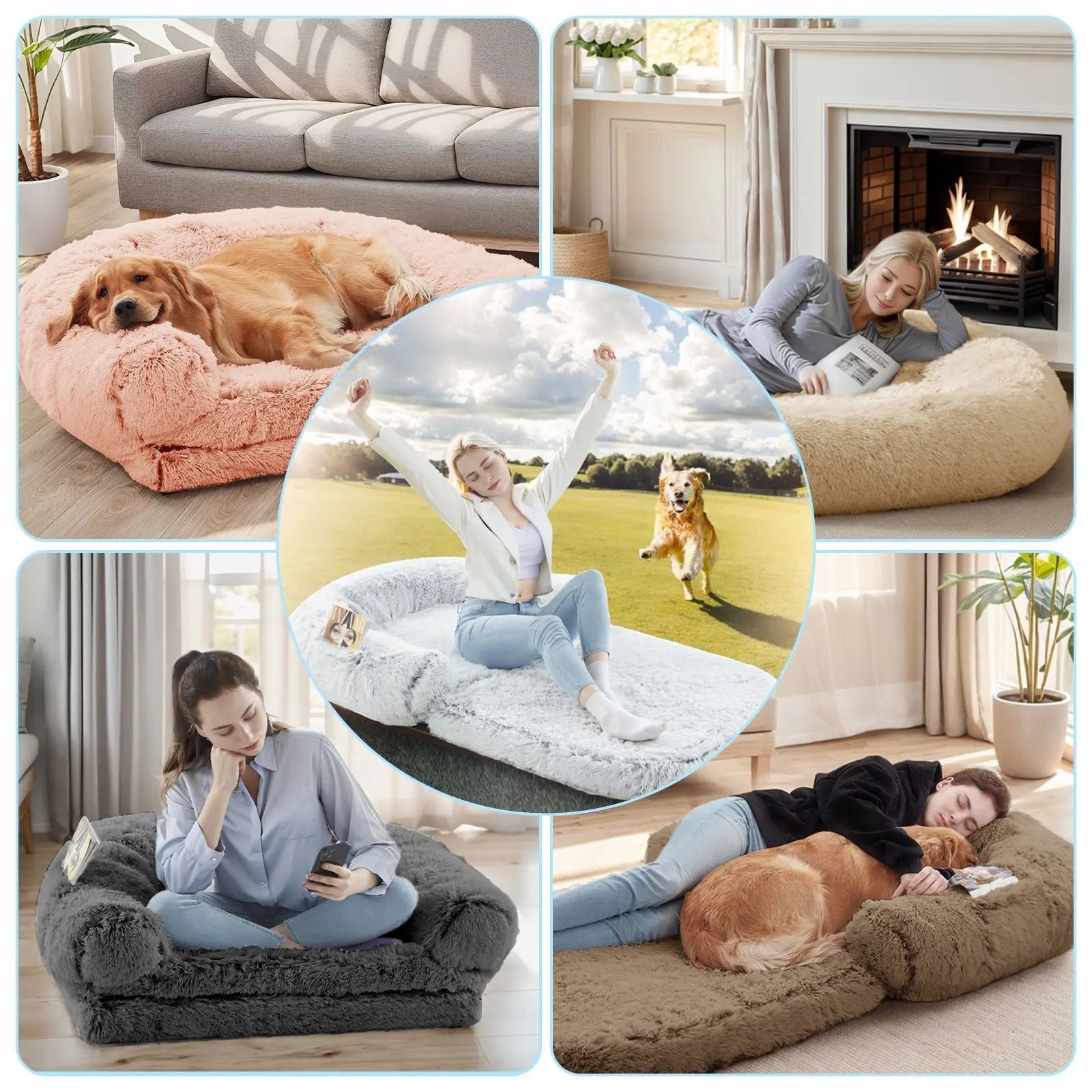 Giant Dog Bed for Humans – Plush Orthopedic Lounger