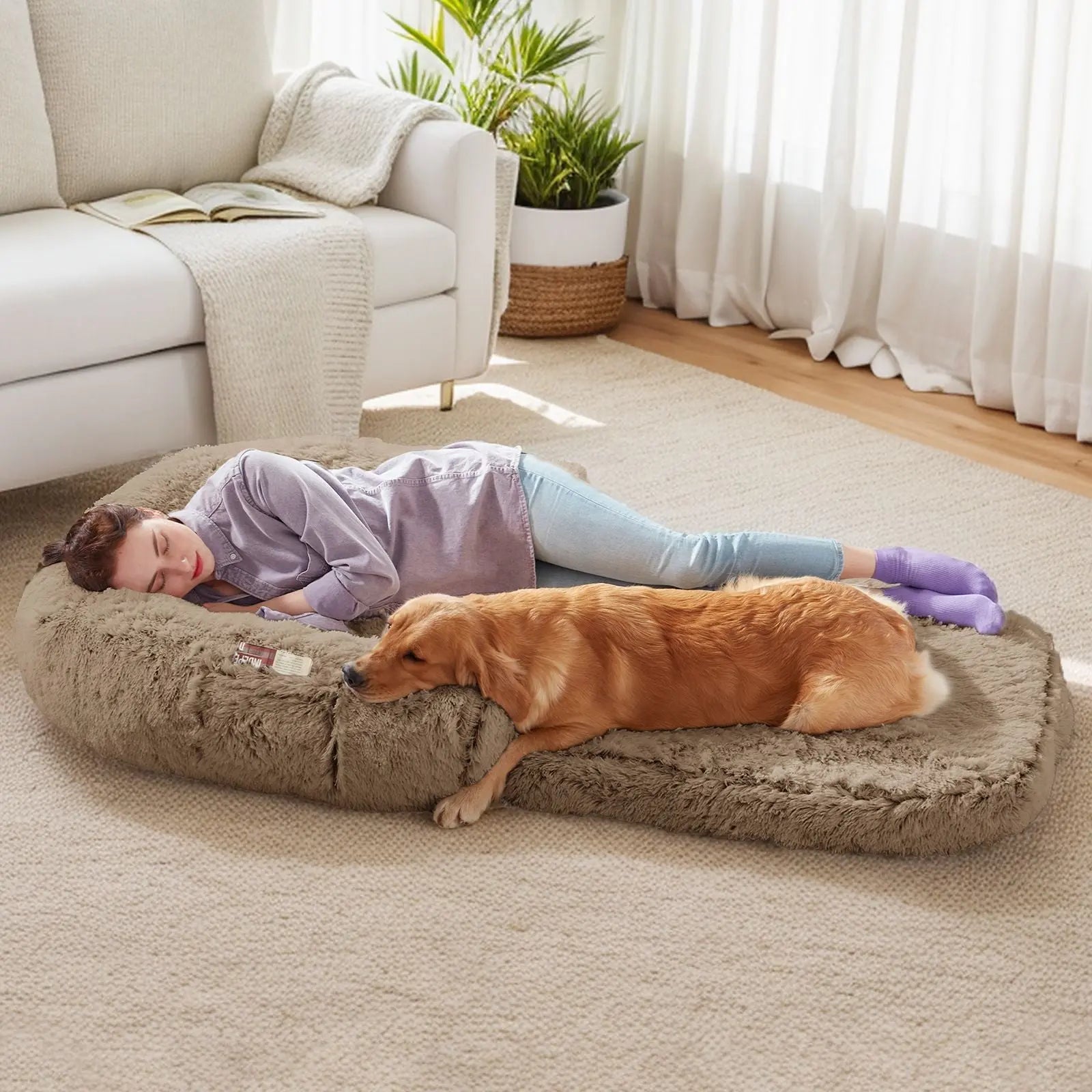 Giant Dog Bed for Humans – Plush Orthopedic Lounger