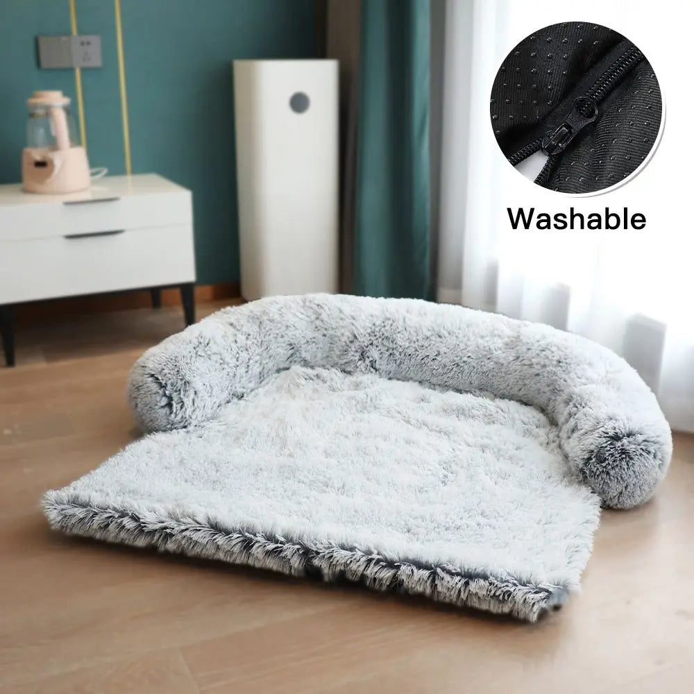 Pet Sofa Bed – Soft Plush Cushion & Blanket for Dogs & Cats