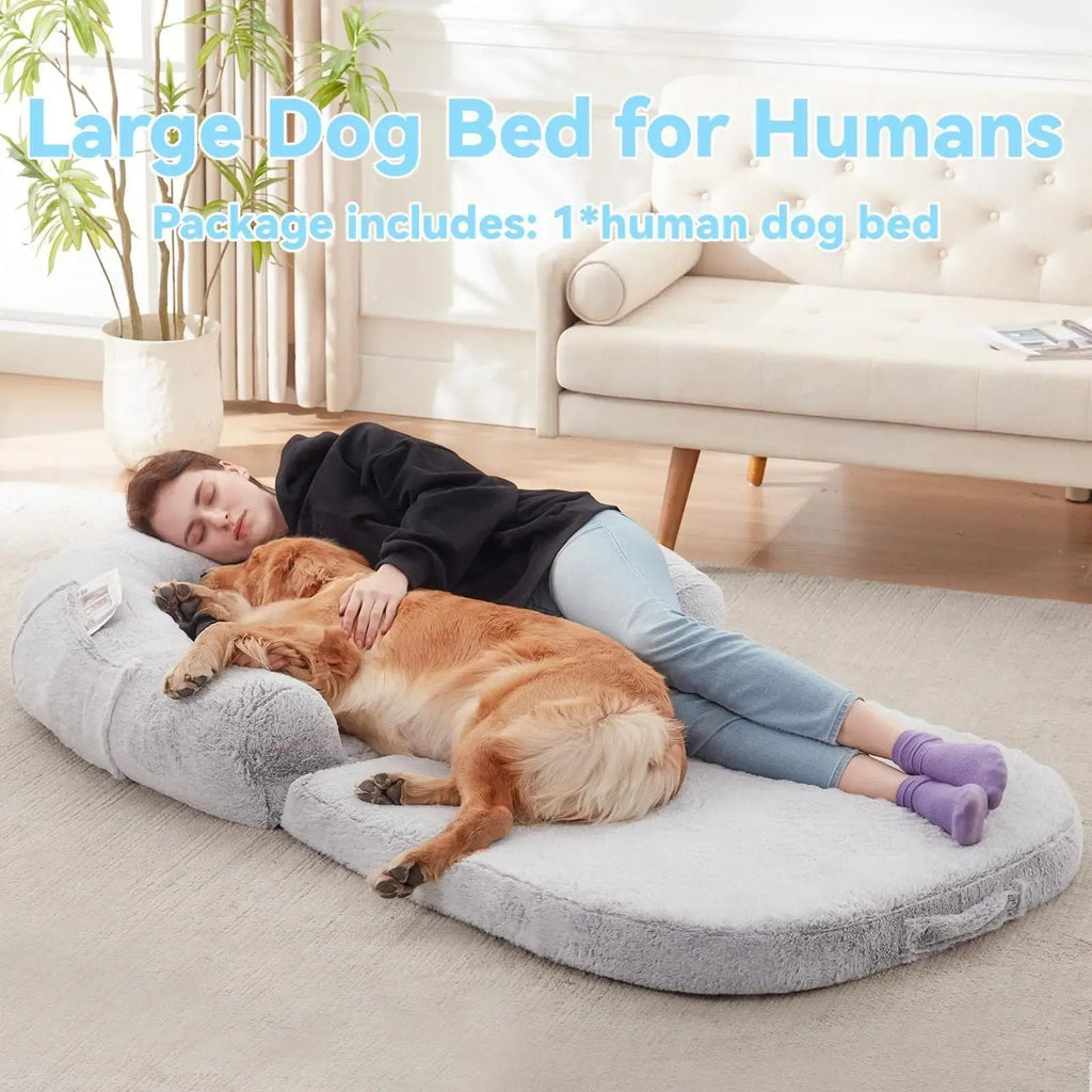 Giant Dog Bed for Humans – Plush Orthopedic Lounger