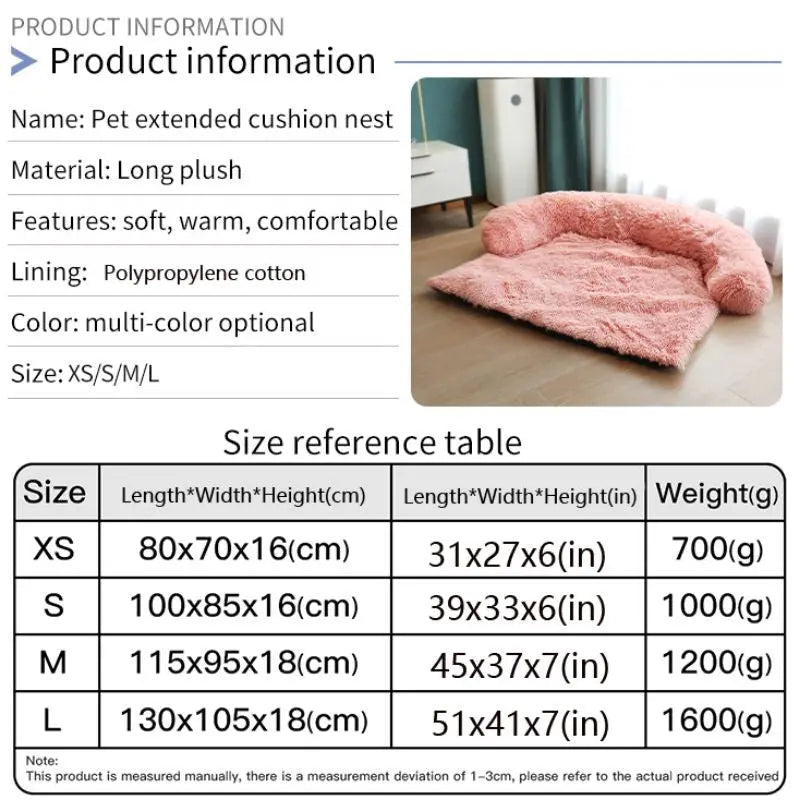 Pet Sofa Bed – Soft Plush Cushion & Blanket for Dogs & Cats