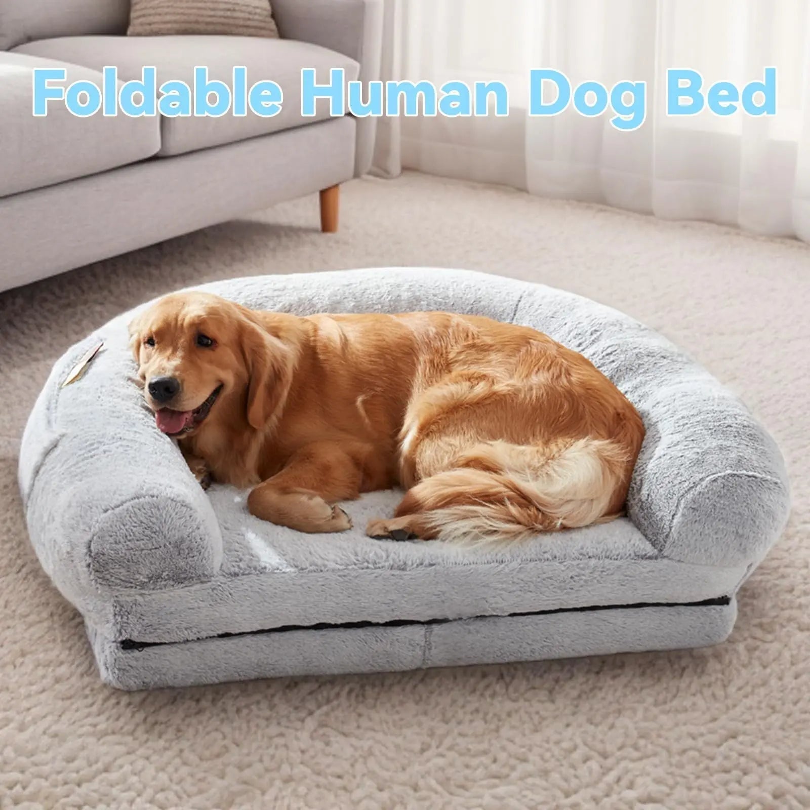 Giant Dog Bed for Humans – Plush Orthopedic Lounger