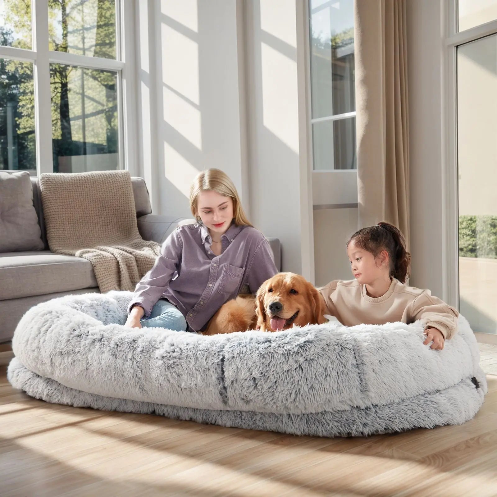 Orthopedic Human Dog Bed – Large Cozy Lounger for Relaxing
