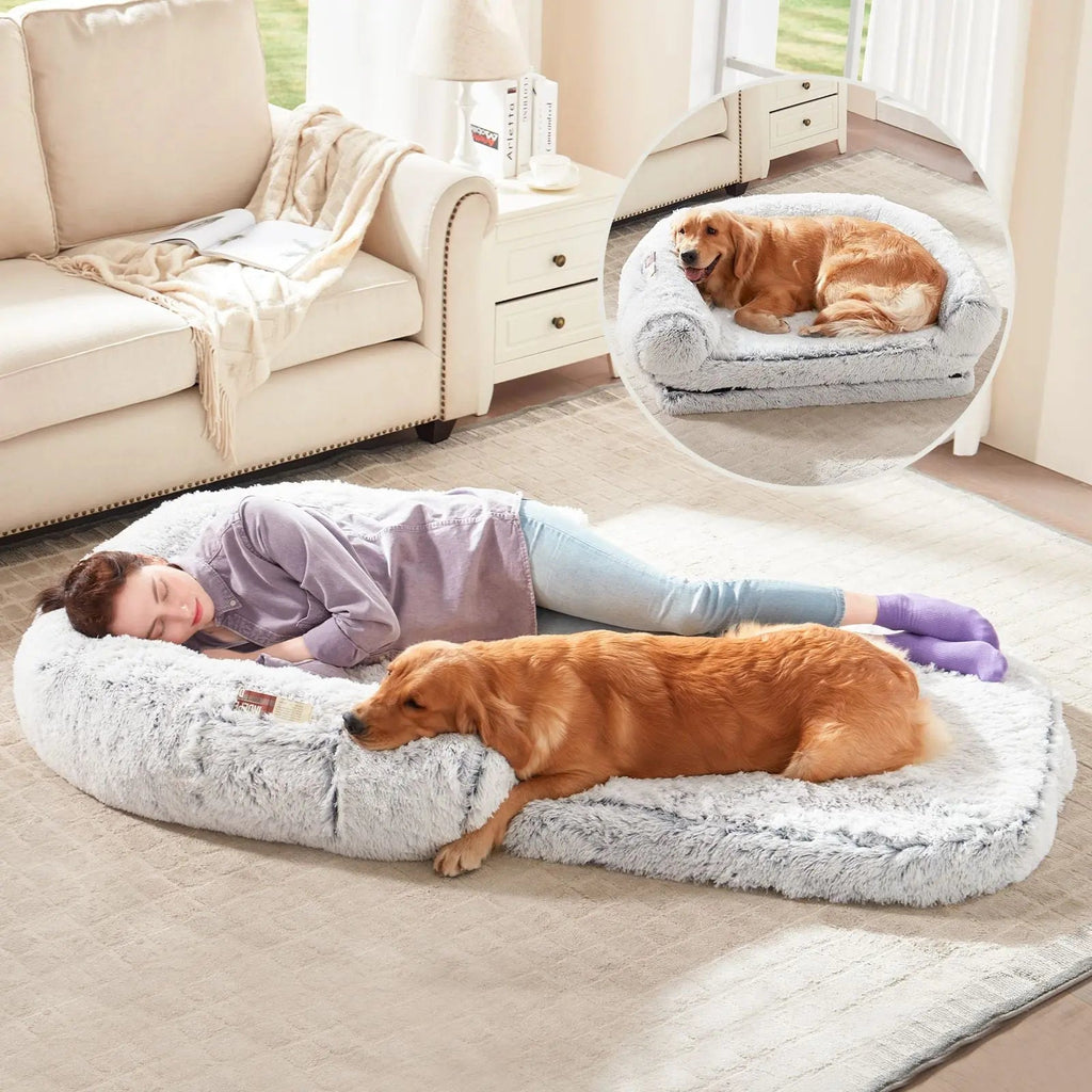 Giant Dog Bed for Humans – Plush Orthopedic Lounger
