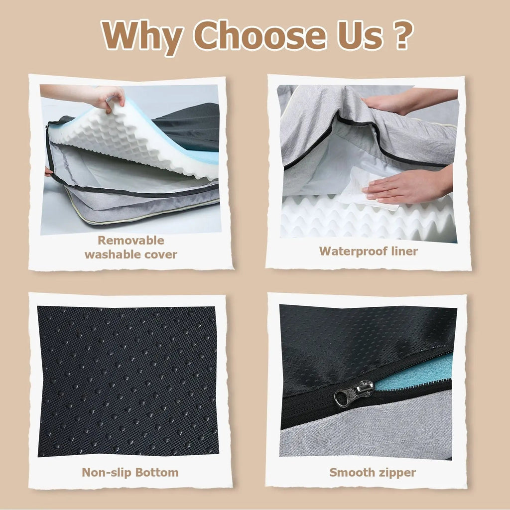 Orthopedic Pet Bed – Supportive Washable Bed with Non-Slip Base