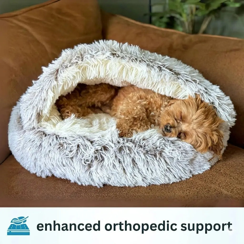Calming Cowry Pet Bed – Cozy Anti-Anxiety Dog & Cat Bed