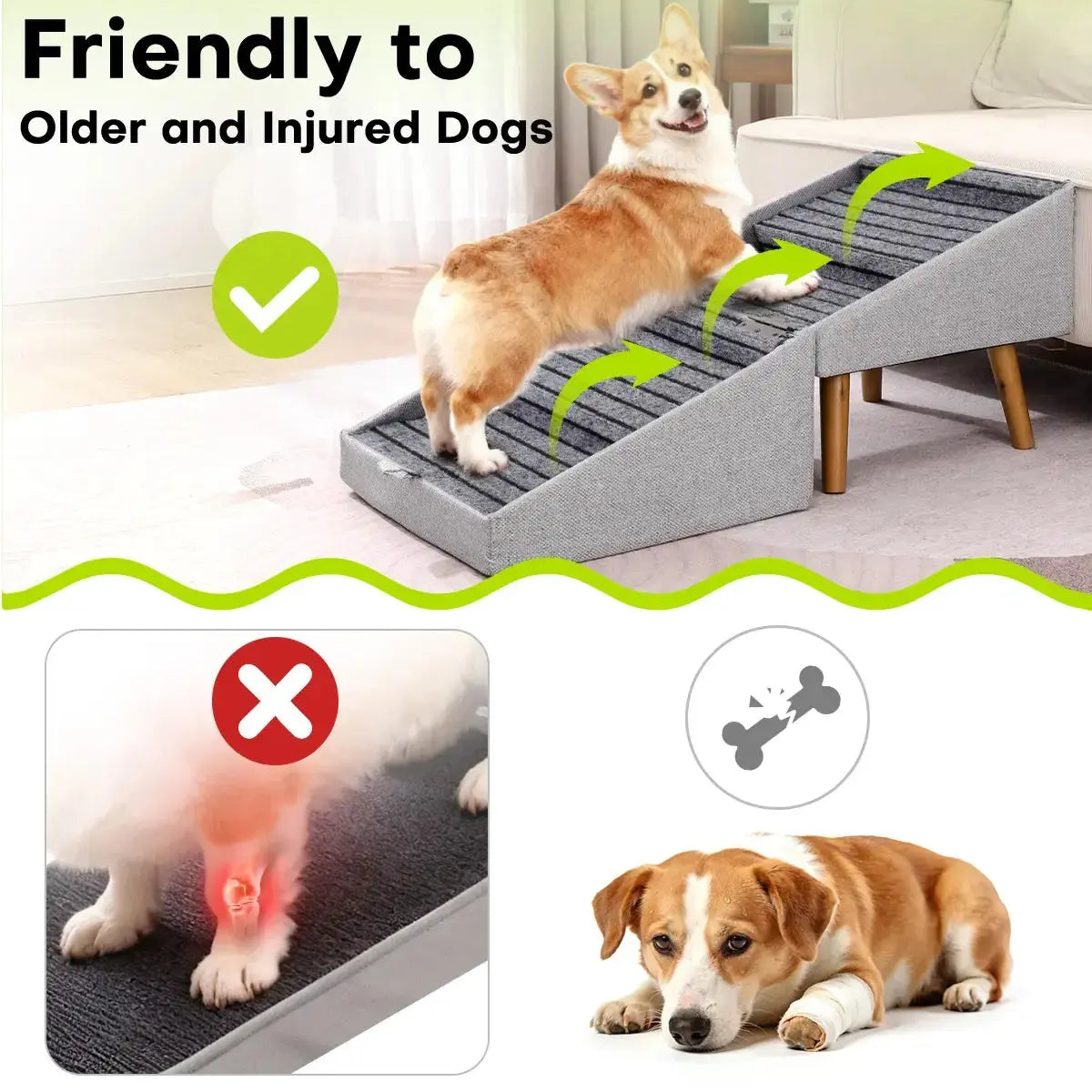Dog Stairs Ramp – Convertible Ottoman for Small & Senior Dogs