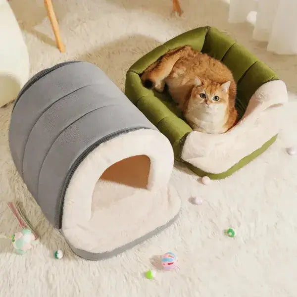 Cozy Cave Pet Bed – Warm Cat & Dog House